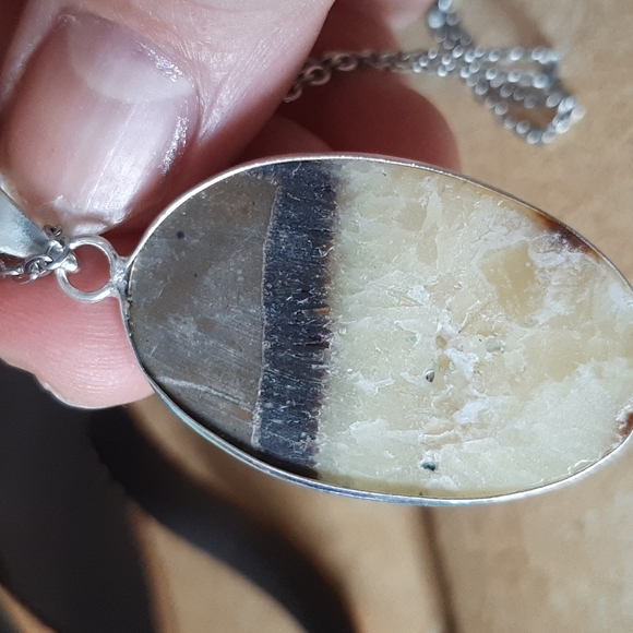 Septarian Natural Stone Pendant Necklace - Picture 2 of 4